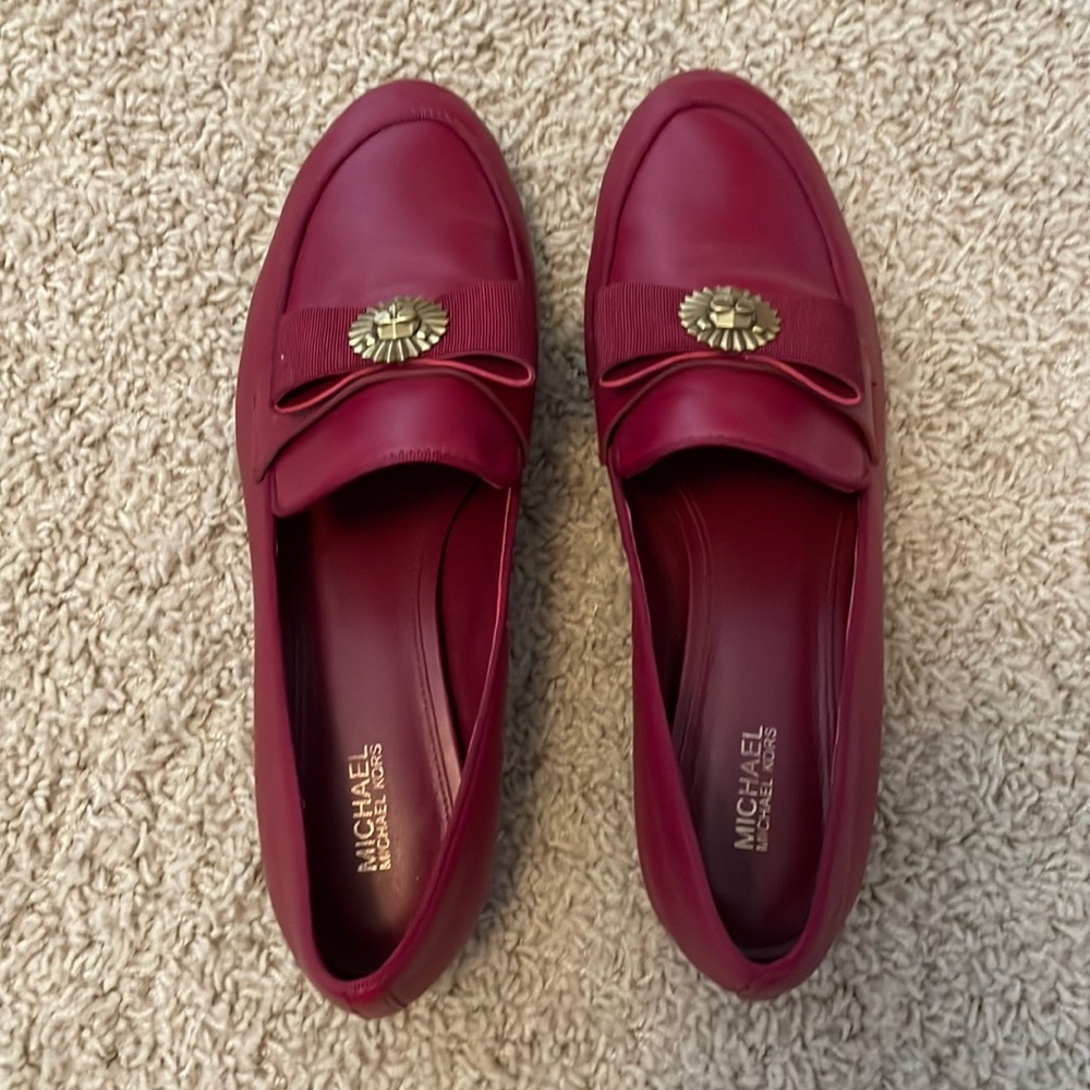 Red Michael Kors Loafers/shoes 9M